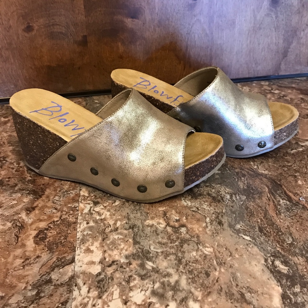 Host Gold Metallic Wedge by Blowfish Malibu