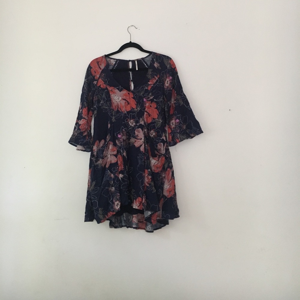 Free people Long sleeve floral dress with pockets