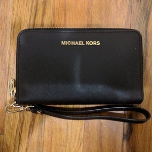 Micheal Kors Black Staffino Leather Wallet