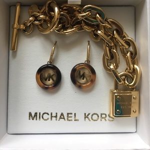 Michael Kors earrings & bracelet