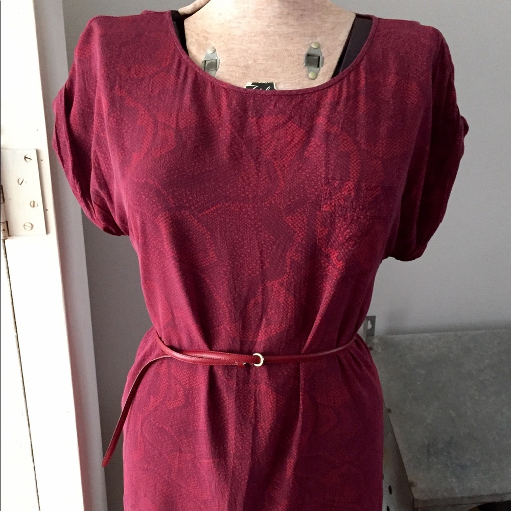 Sexy French Connection Maroon Red Shirt Dress Sz 4