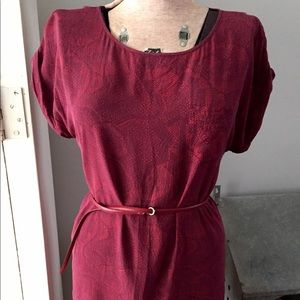 Sexy French Connection Maroon Red Shirt Dress Sz 4