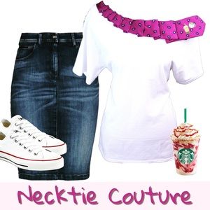 ✂️✂️Men's Necktie Collar T-shirt Design for Her💡