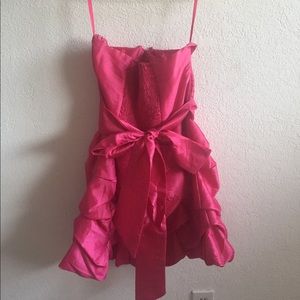 Hot Pink 80s Prom Dress
