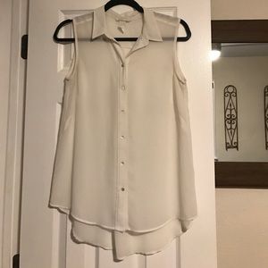 H&M white button up Sleeveless blouse