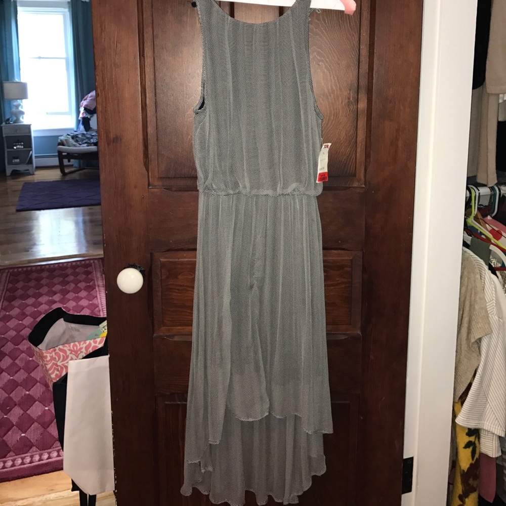Striped High-Low Maxi