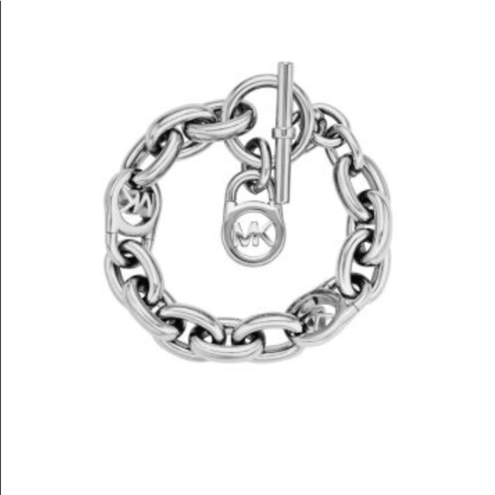 authentic silver michael kors charm bracelet