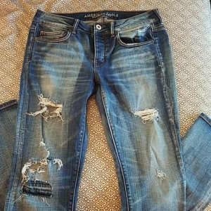 American Eagle skinny stretch distressed jeans