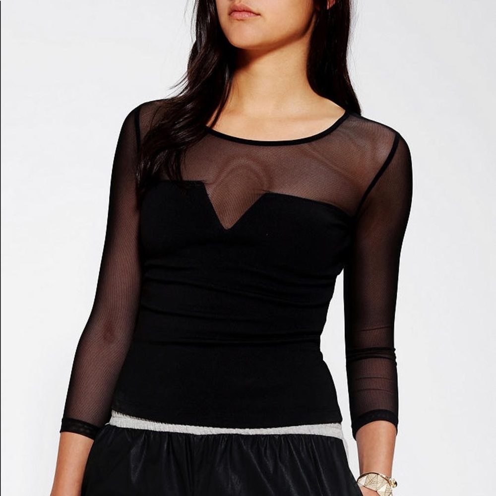 Sparkle and Fade Mesh Crop Top