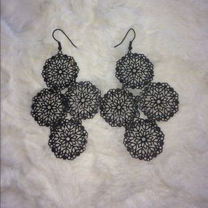 Black chandelier earrings