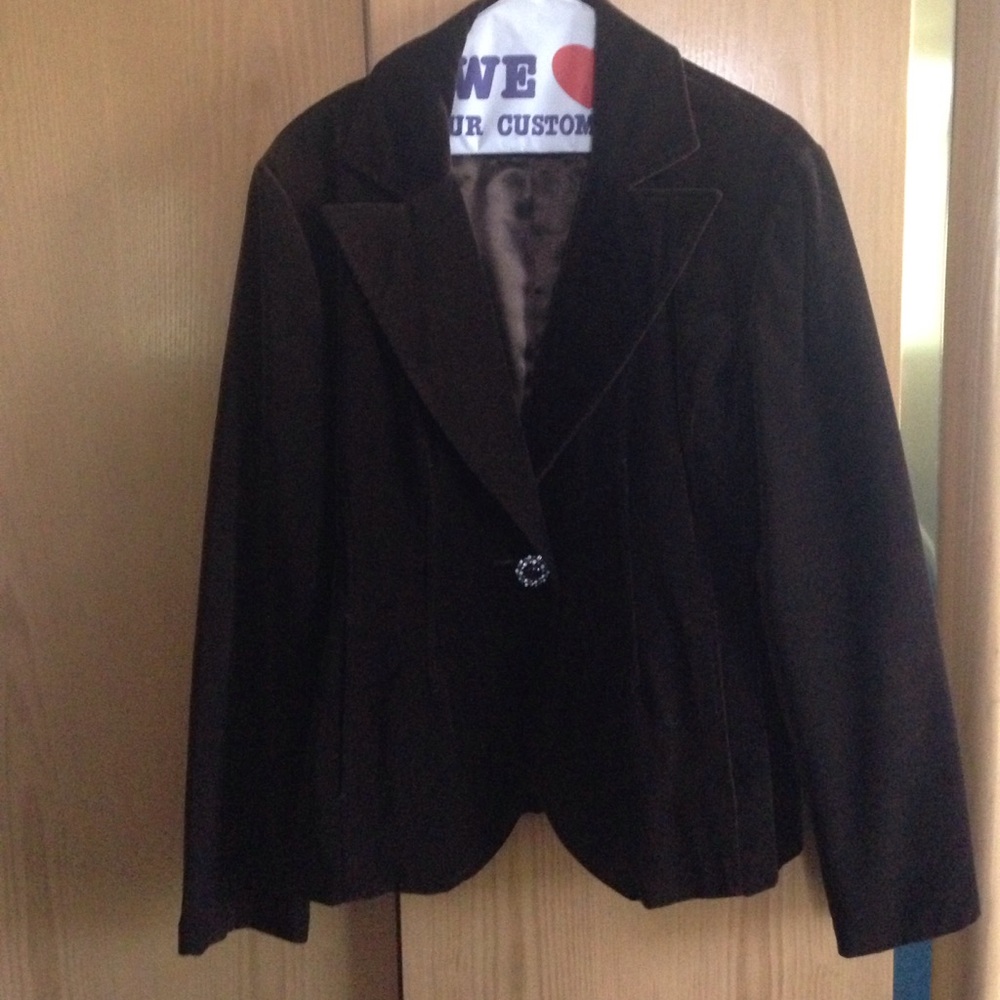 SIENA CHOCOLATE BROWN VELVET BLAZER