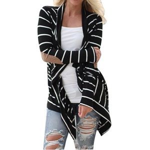 Striped Cardigan with cute elbow patches
