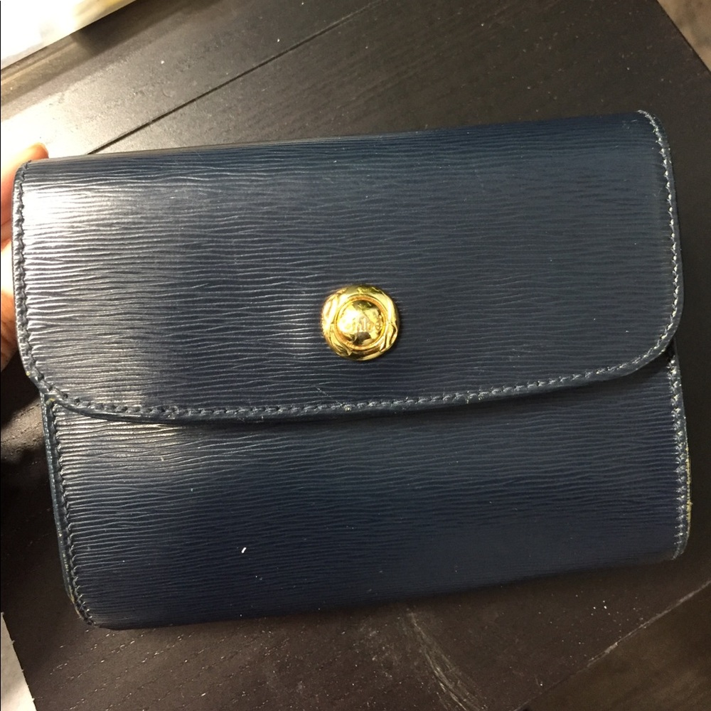 Chloe Navy Blue Leather Clutch for Belt