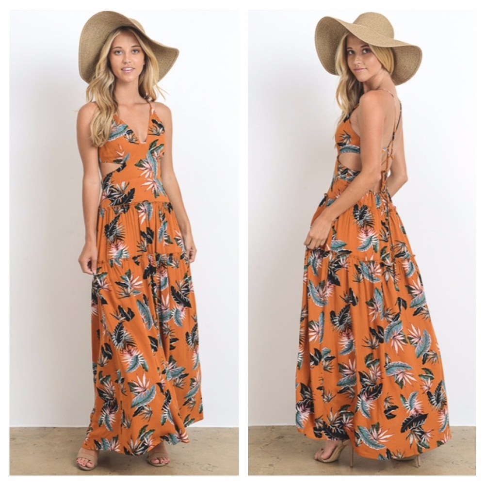 🦋MAKE AN OFFER!🦋 Mustard Floral Maxi - Picture 5 of 5