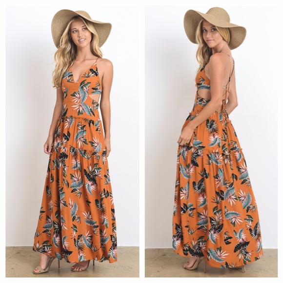 🦋MAKE AN OFFER!🦋 Mustard Floral Maxi - Picture 3 of 5