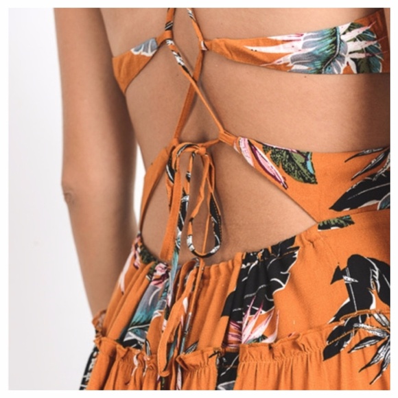 🦋MAKE AN OFFER!🦋 Mustard Floral Maxi - Picture 2 of 5