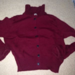 Red cardigan with buttons