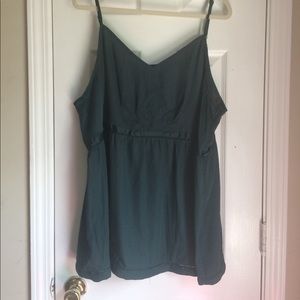 Green, detailed, romantic, silk cami