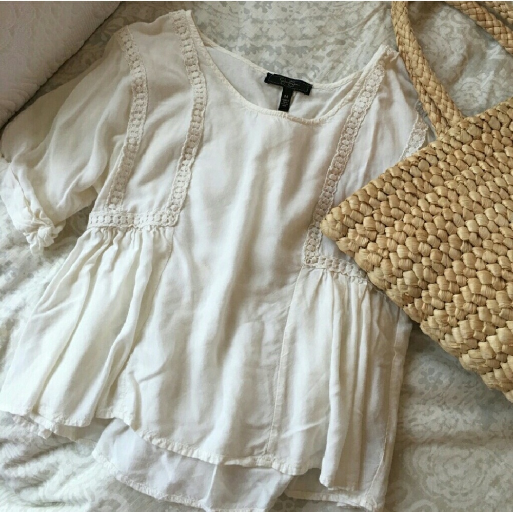 Jessica Simpson white crop top