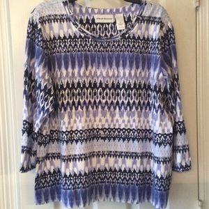Alfred Dunner 3/4 sleeve top. Size XL