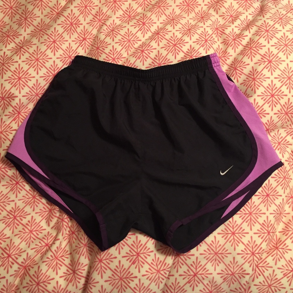 Small black and purple Nike shorts