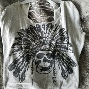 Vintage shredded loose fit tee