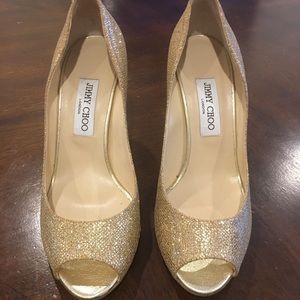 Jimmy choo gold Sparkly platforms