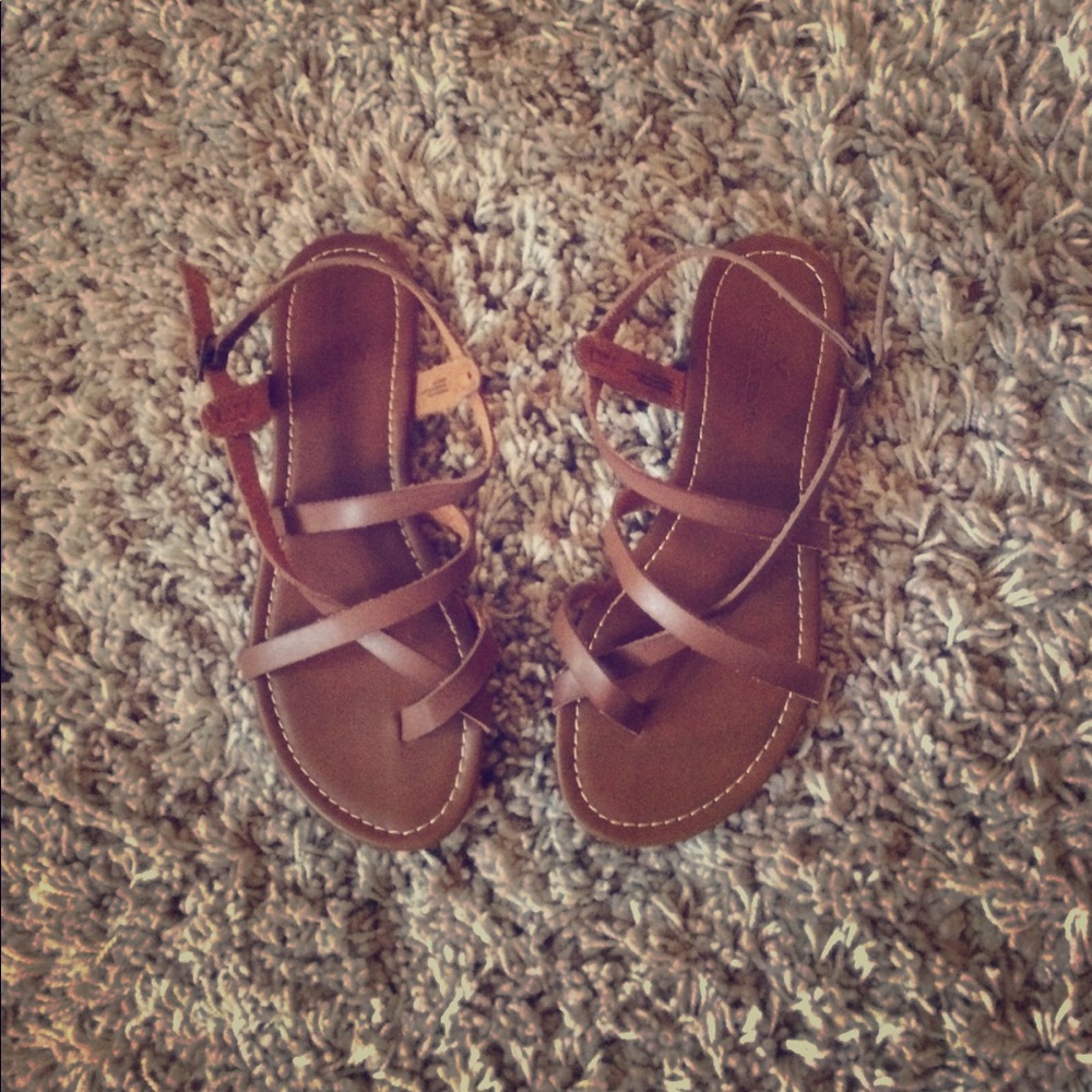 Brown leather sandals