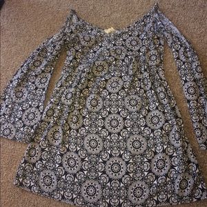 Black and White cold shoulder dress