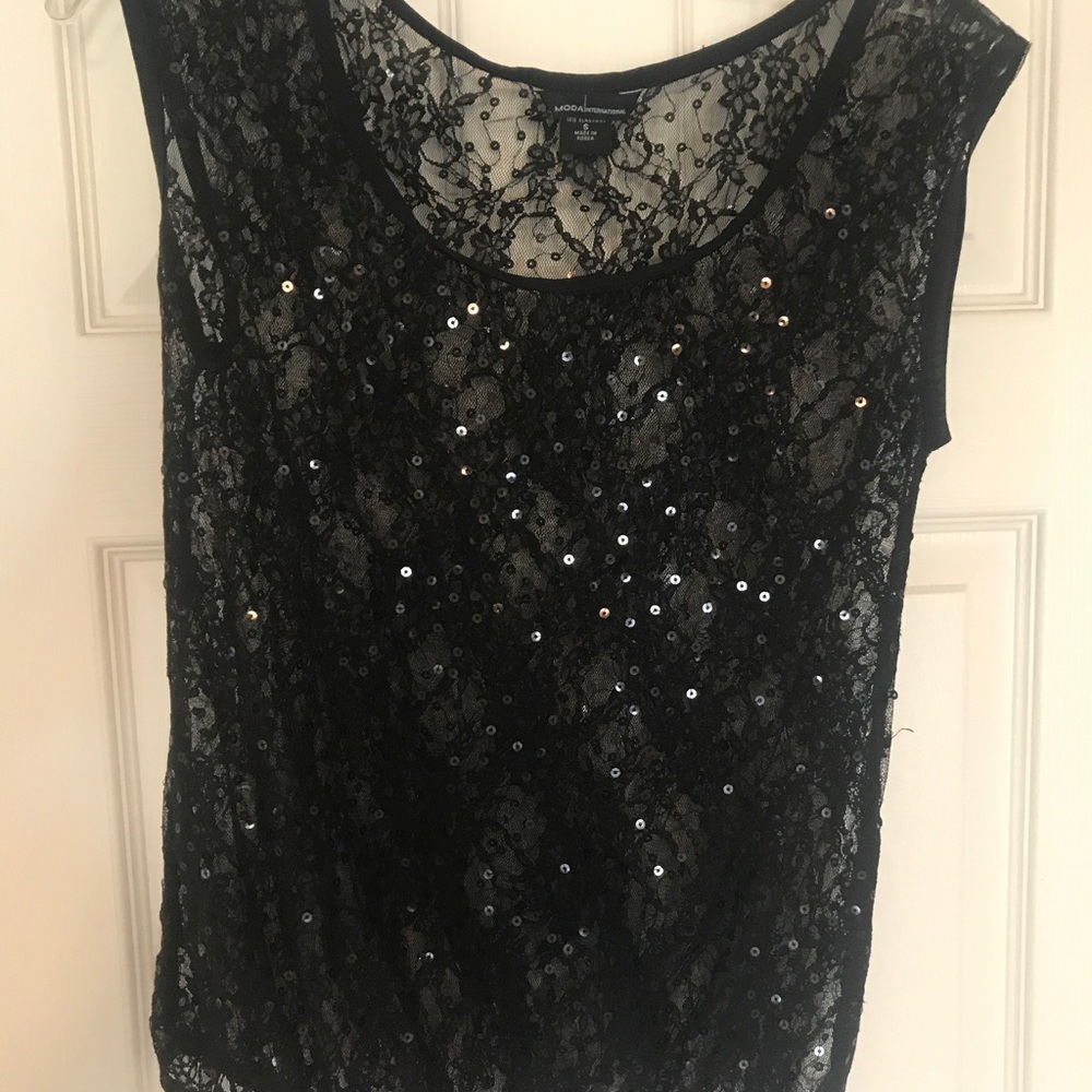 Black sequin top