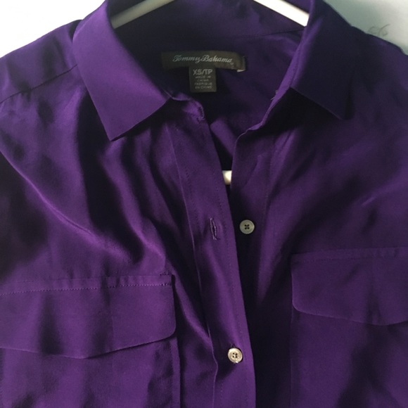 ⌛️🍃 NWOT Purple Silk Button up blouse, S (XS) - Picture 4 of 8