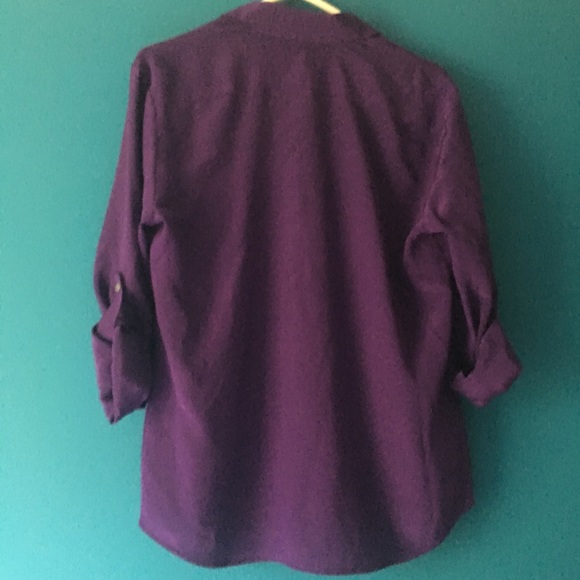 ⌛️🍃 NWOT Purple Silk Button up blouse, S (XS) - Picture 8 of 8