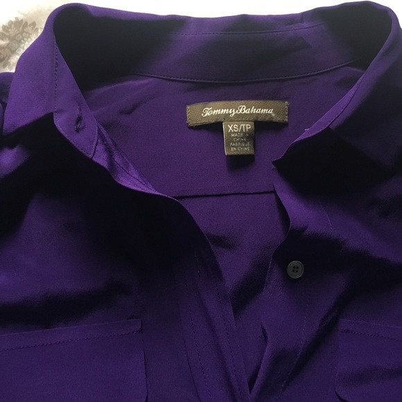 ⌛️🍃 NWOT Purple Silk Button up blouse, S (XS) - Picture 2 of 8
