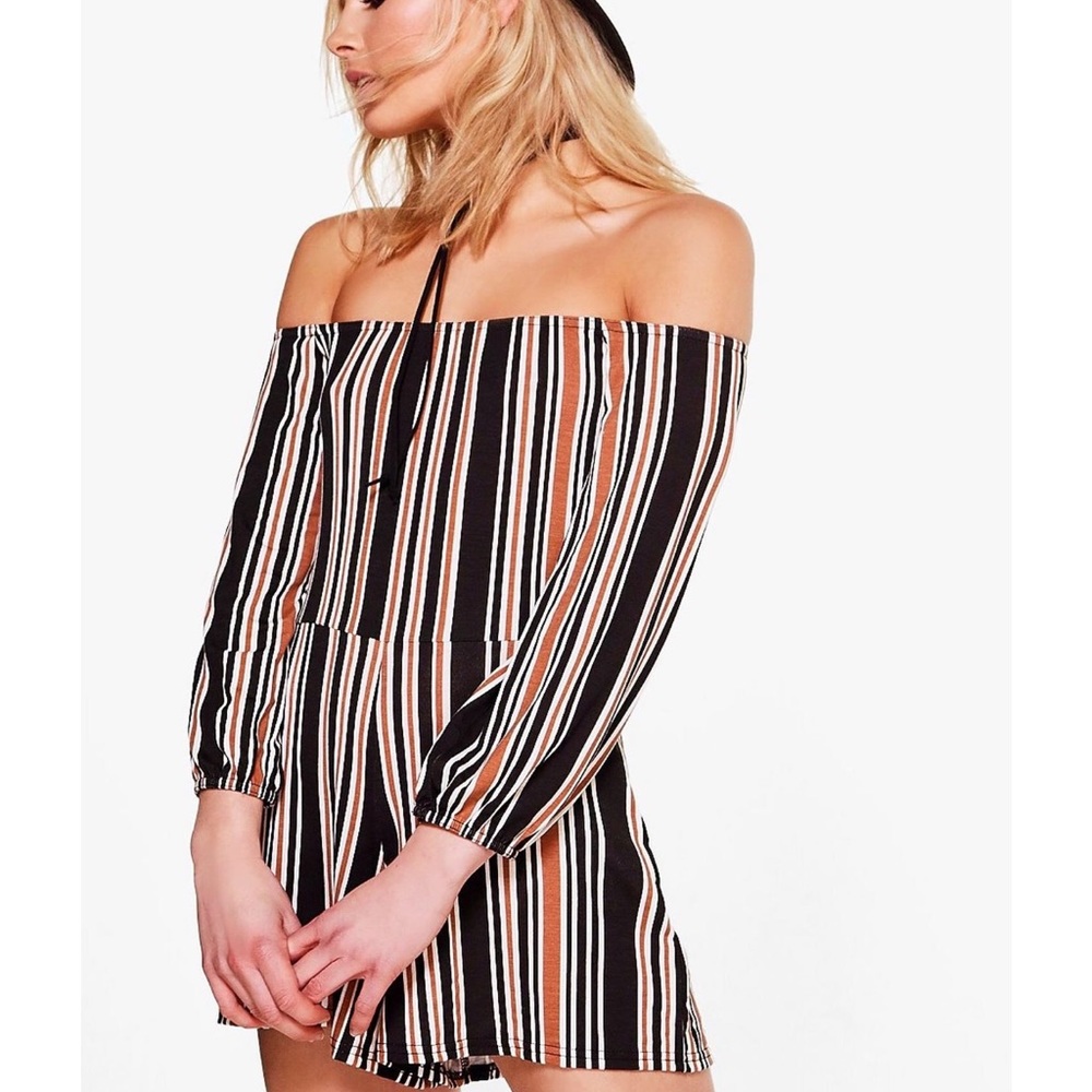 Boohoo NWT striped romper