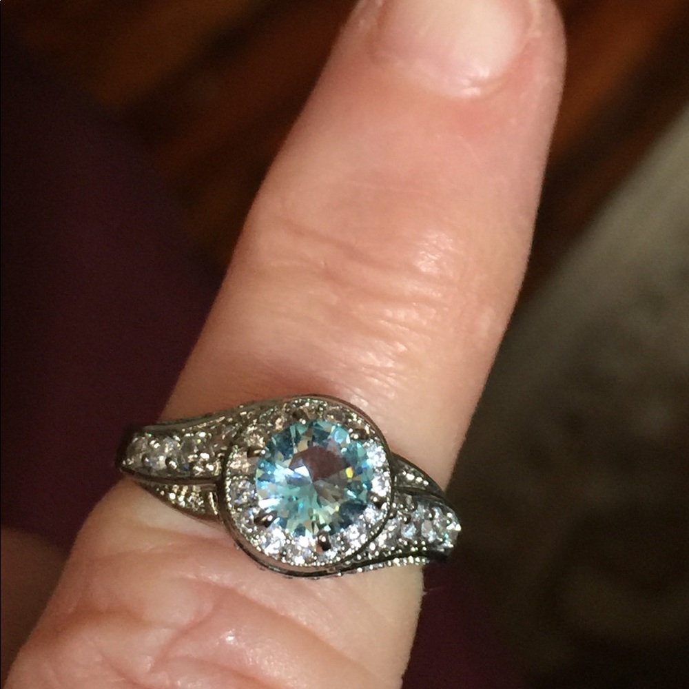 REDUCED-SS 925 Aquamarine Solitaire