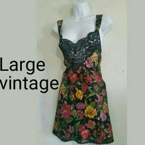 Vintage Vanity Fair lace silky floral night gown