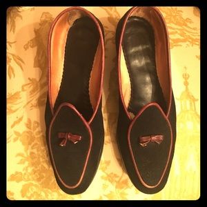Belgian loafers black suede