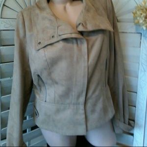 Suede like motor style jacket