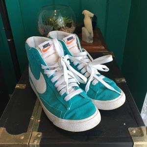 Teal Nike Blazer vintage style canvas hi-tops