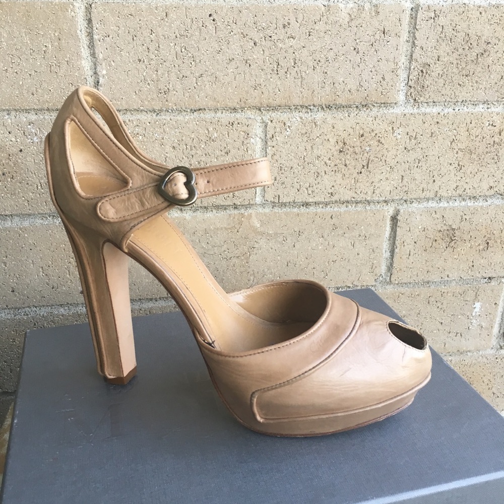 Alexander McQueen Mary Jane Peep Toe Pumps  40.5