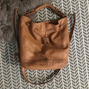 Genuine Leather Kelsi Dagger crossbody bucket bag