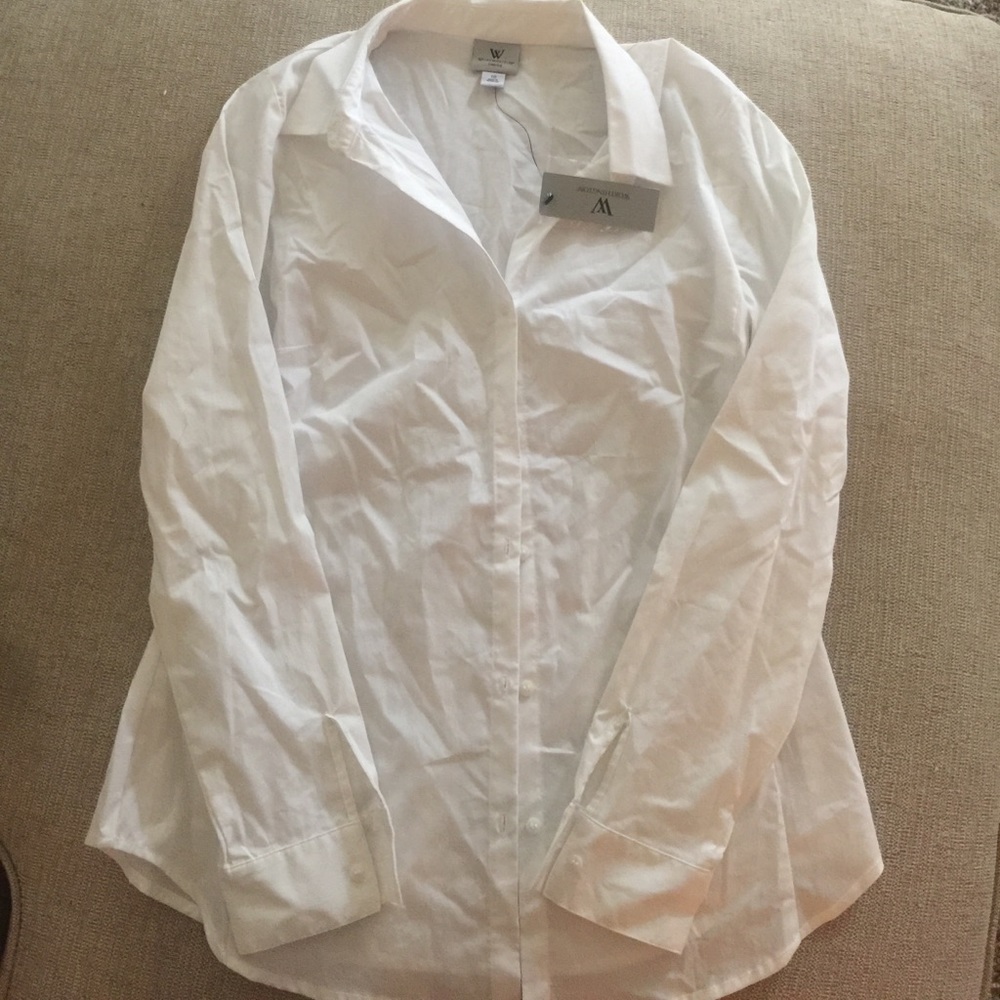 NWT white button up blouse.