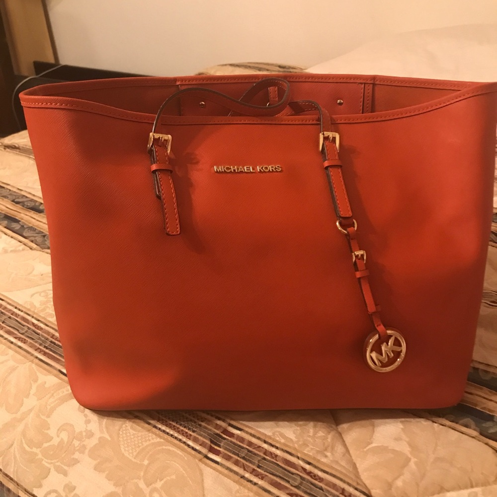 Large Micheal Kors Orange Tote