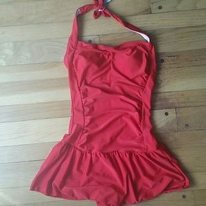Red One Piece Swimsuit