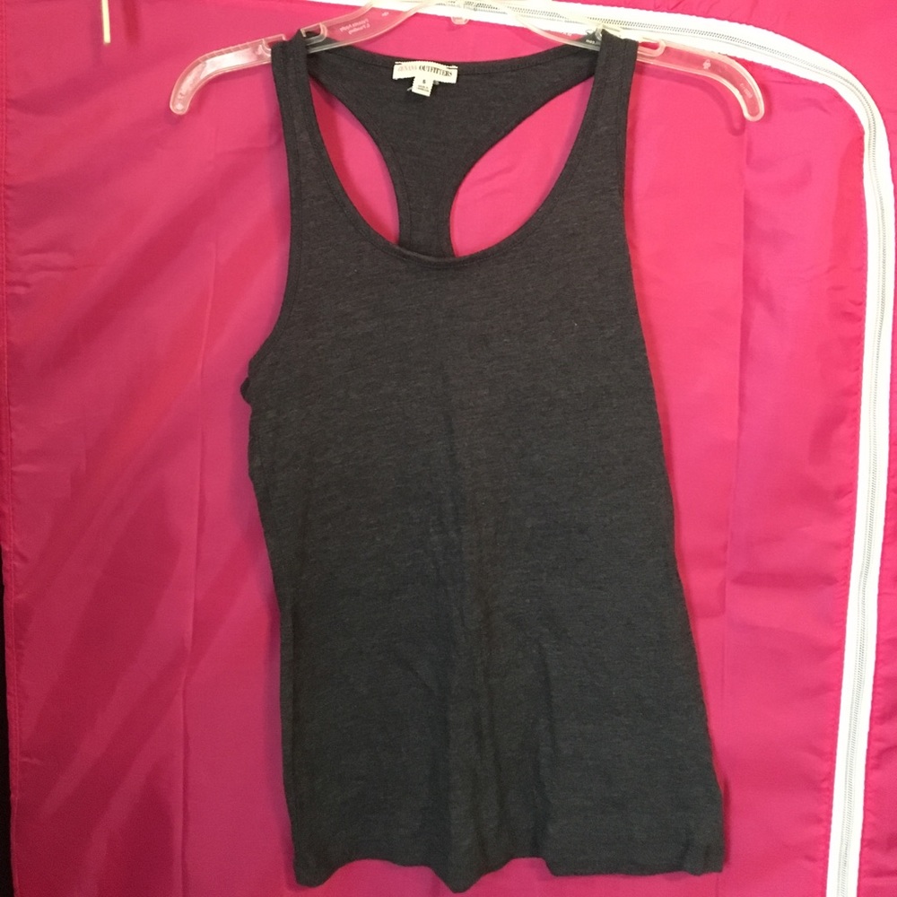 Dark charcoal gray tank top