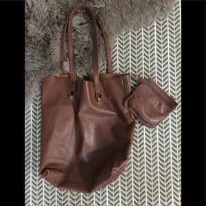 Genuine Leather Brown Tote Bag