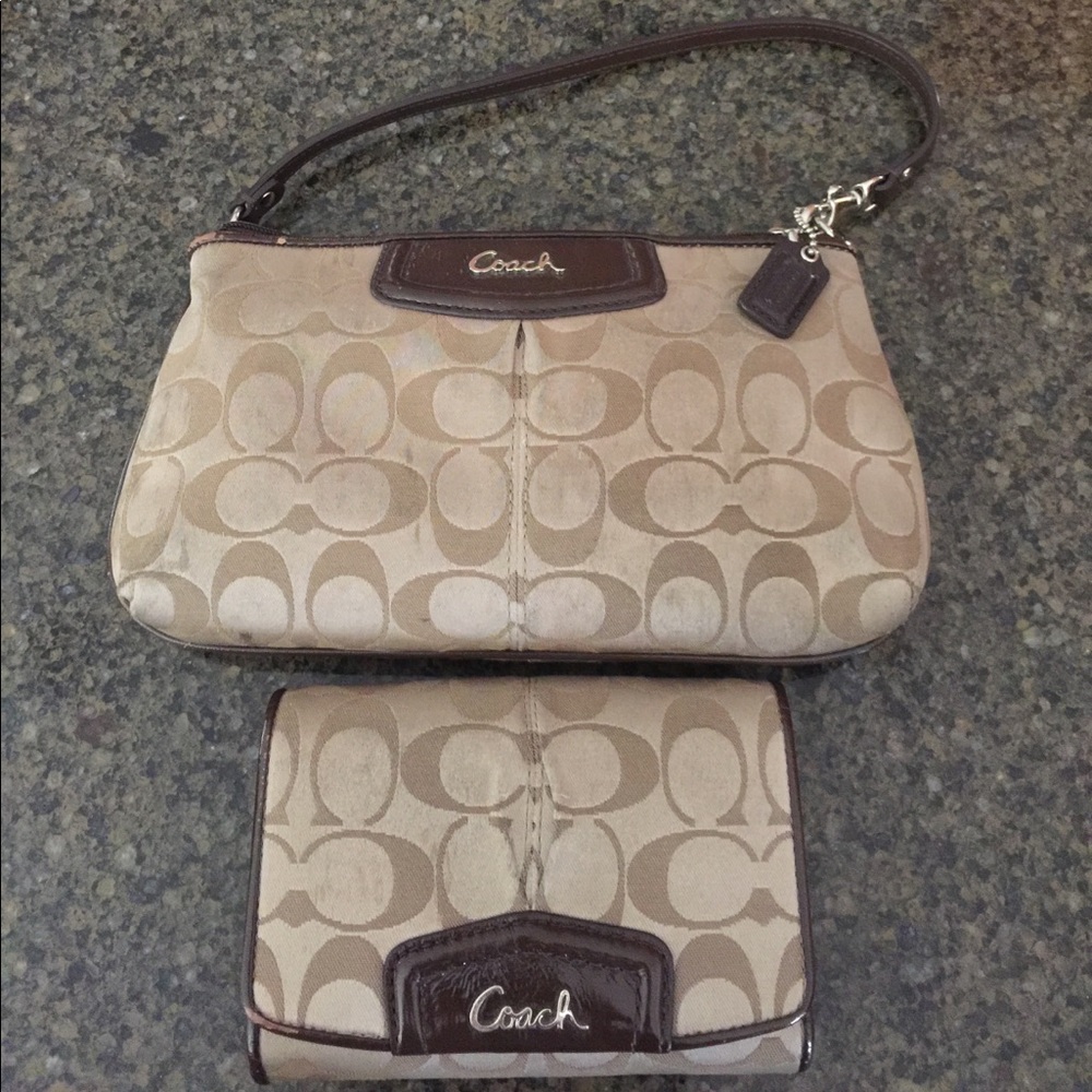 Coach handbag and wallet set