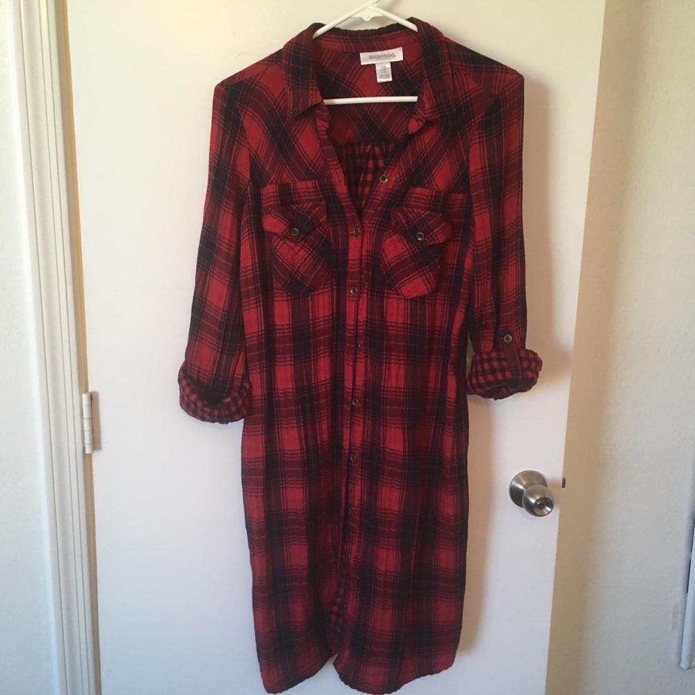 Motherhood Maternity Plaid Tunic M