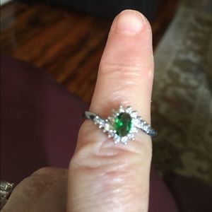 REDUCED-SS 925 Emerald green stone