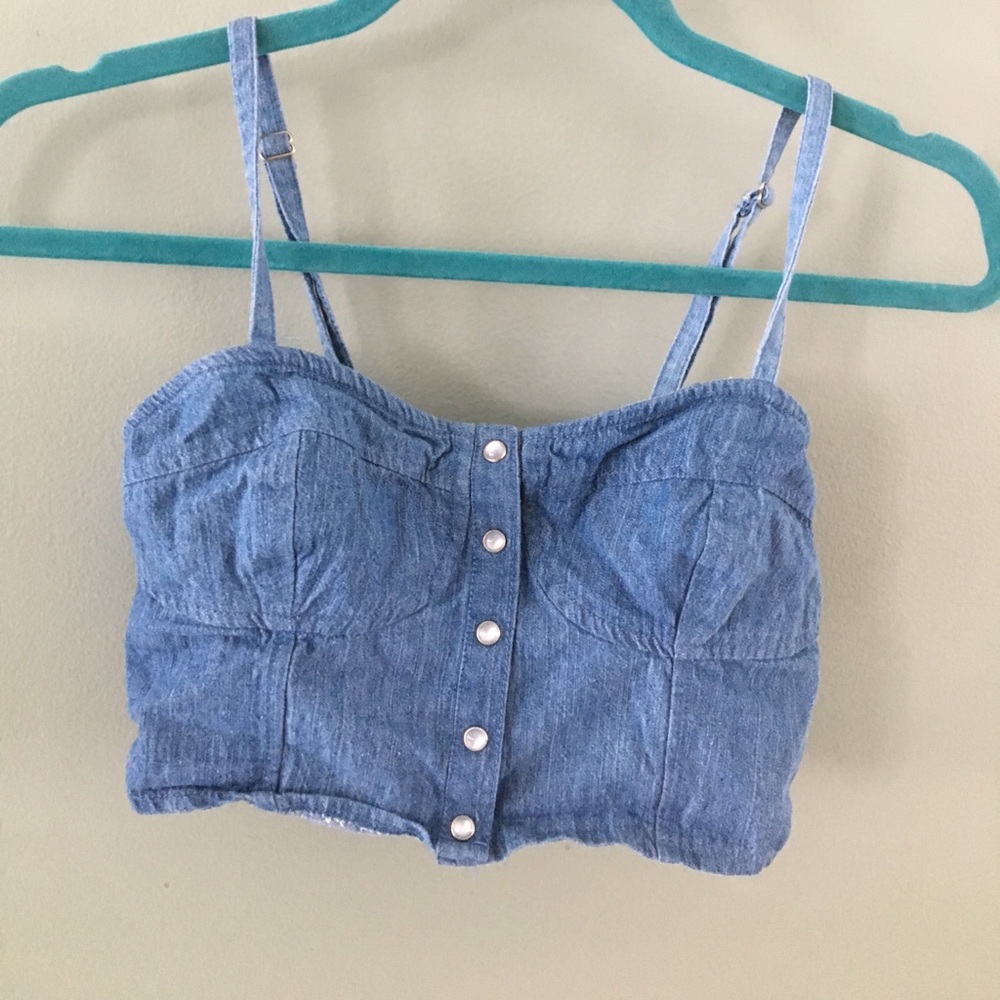 Button-Down bustier jean top